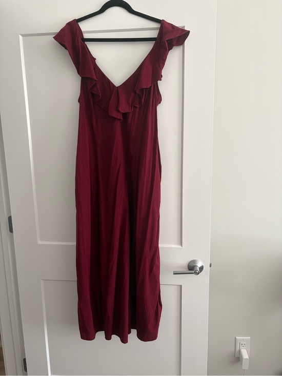 Universal Thread Dresses & Skirts - Universal Thread Wine Red Ruffle V-Neck Maxi Dress